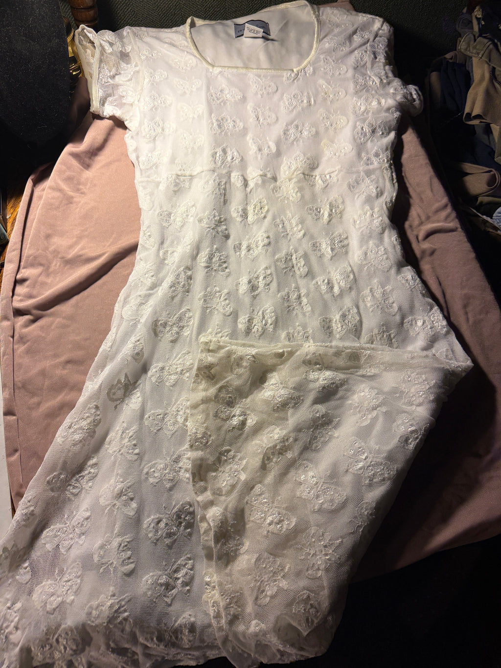 Breakin' Loose White Floral Lace Overlay Dress – Size 5/6