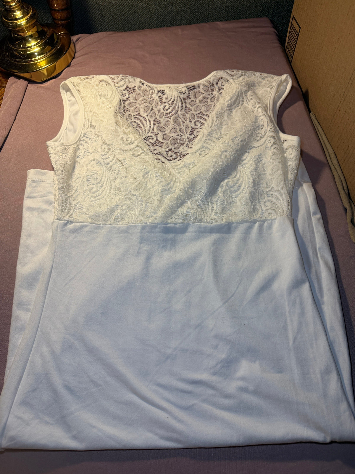 Capella White Lace Bodice Dress – Size Large