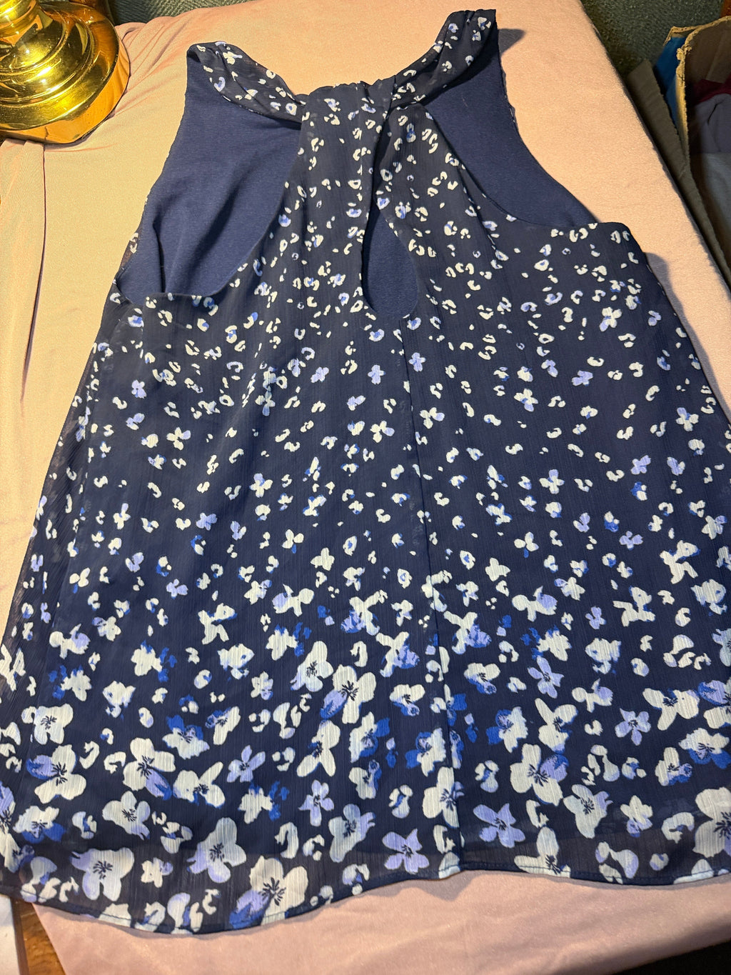 Banana Republic Navy Blue Floral Tank Top – Petite Medium