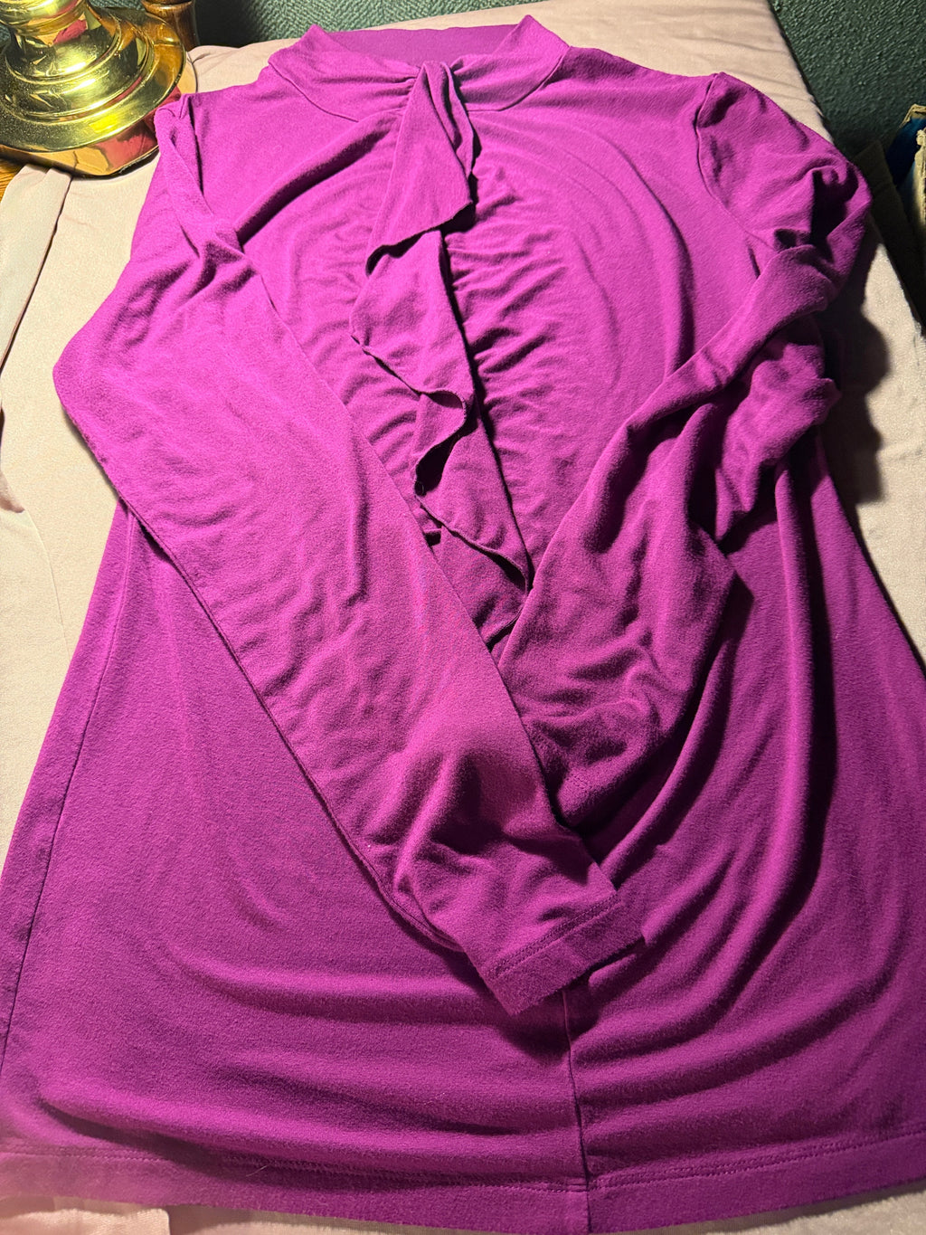 Alfani Women's Mock-Neck Long-Sleeve Top – Magenta, Size M