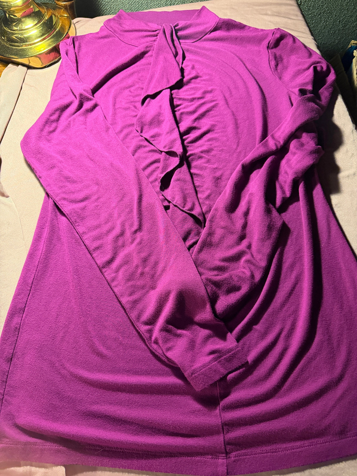 Alfani Women's Mock-Neck Long-Sleeve Top – Magenta, Size M
