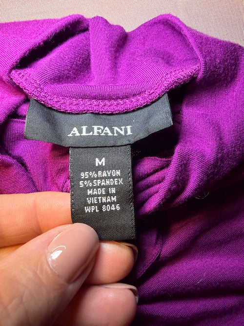 Alfani Women's Mock-Neck Long-Sleeve Top – Magenta, Size M