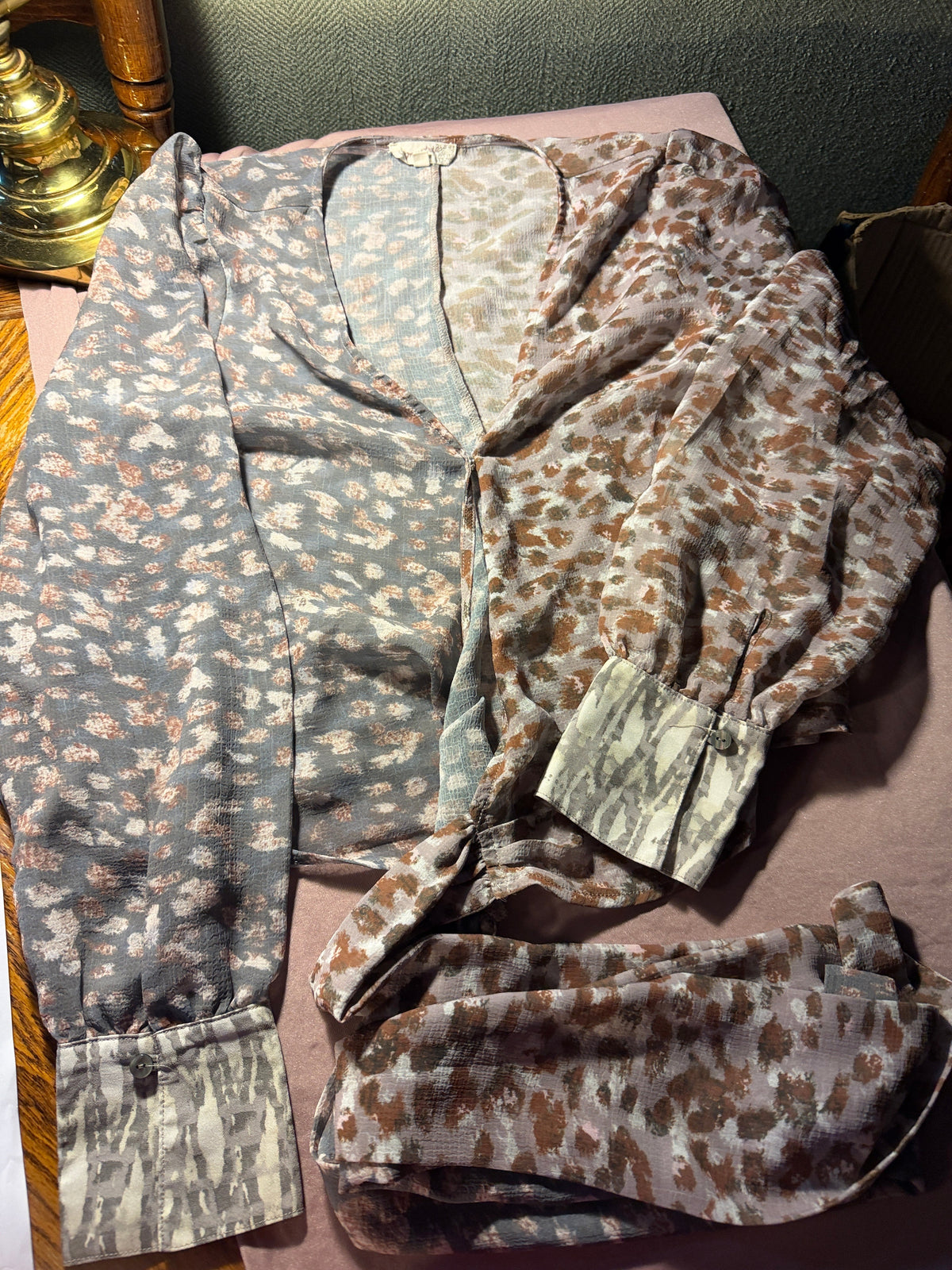 Mystree Leopard Print Chiffon Blouse – Size S