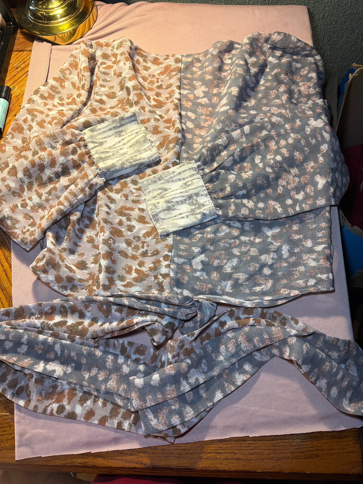 Mystree Leopard Print Chiffon Blouse – Size S