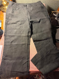 Black Linen-Blend Dress Pants