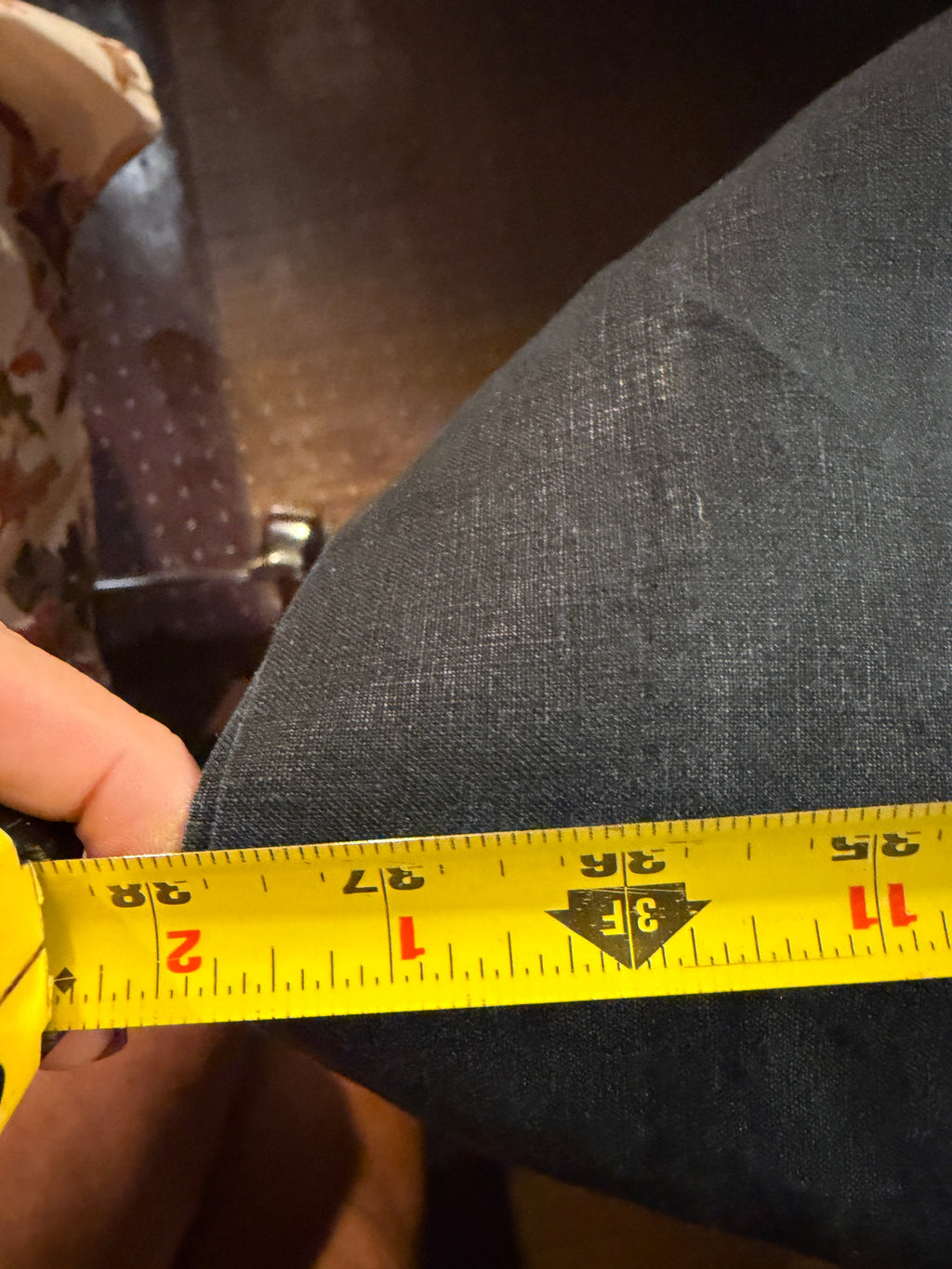 Black Linen-Blend Dress Pants