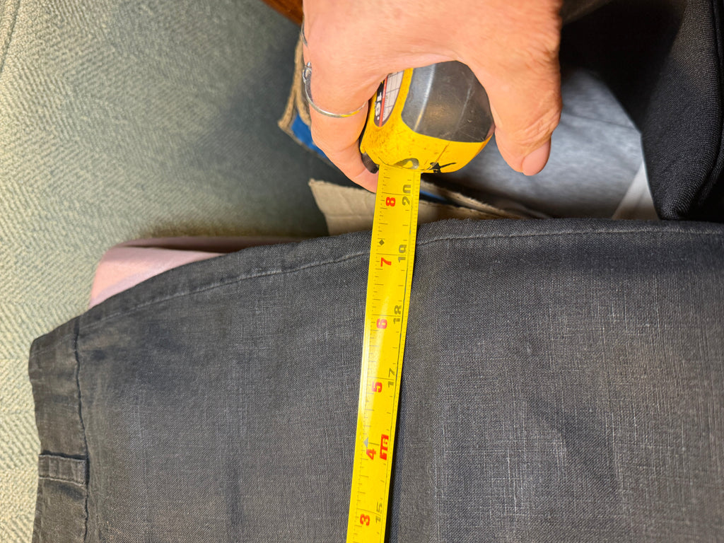 Black Linen-Blend Dress Pants