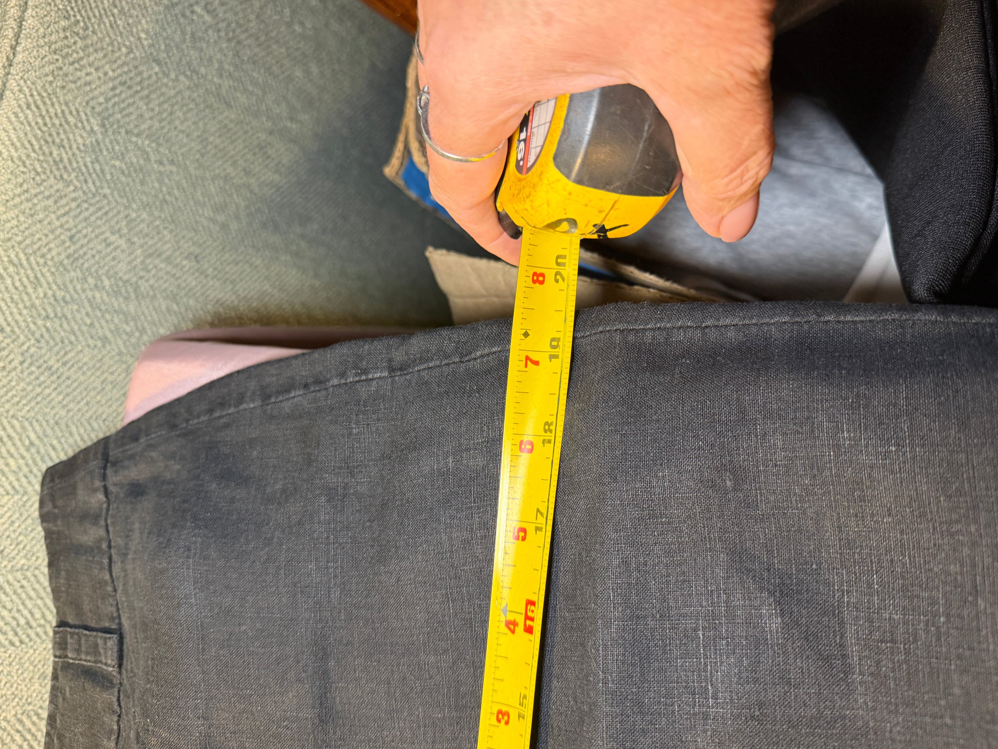 Black Linen-Blend Dress Pants