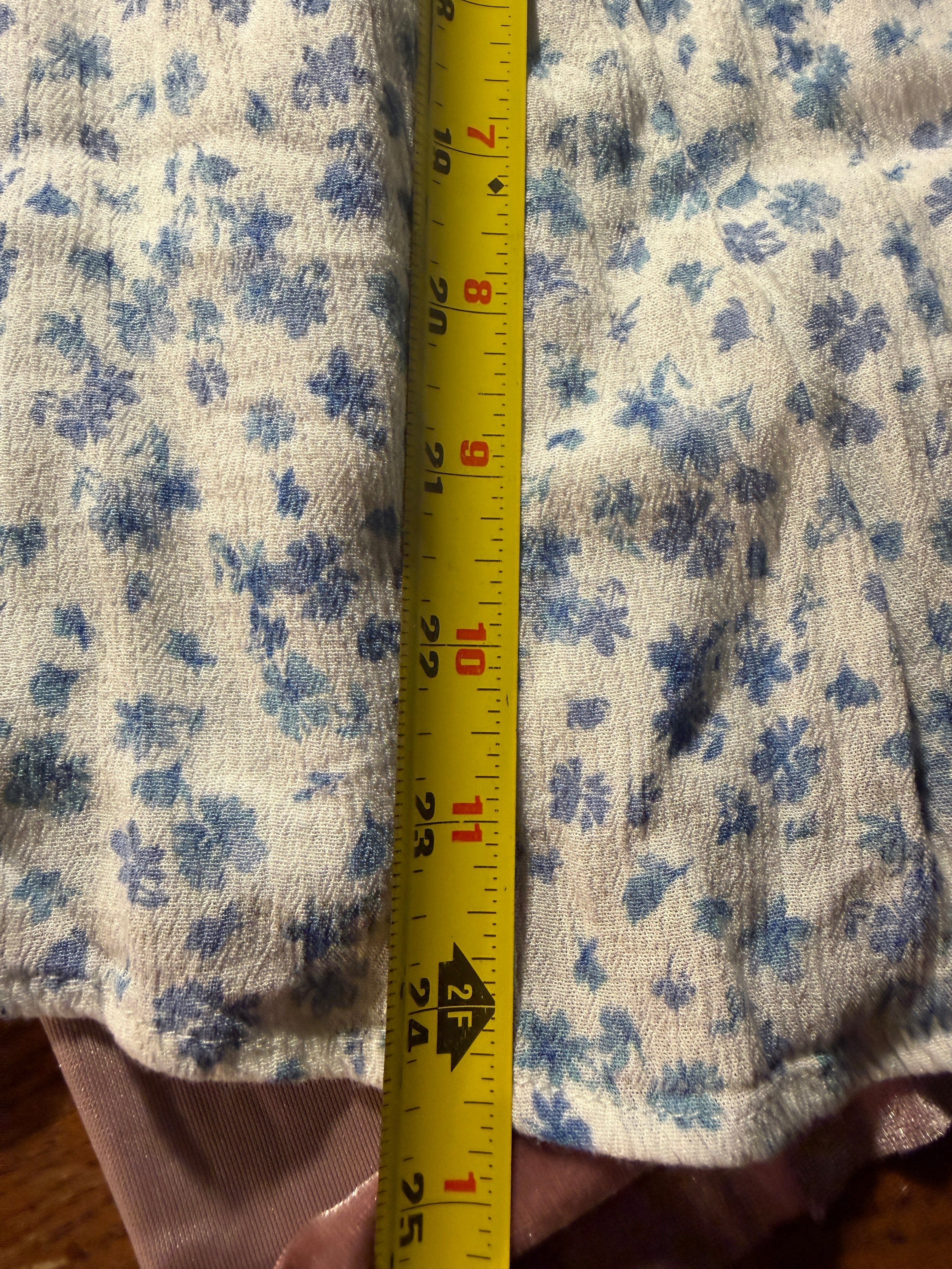 Promesa Blue Floral Smocked Sundress – Tie-Front Spaghetti Strap