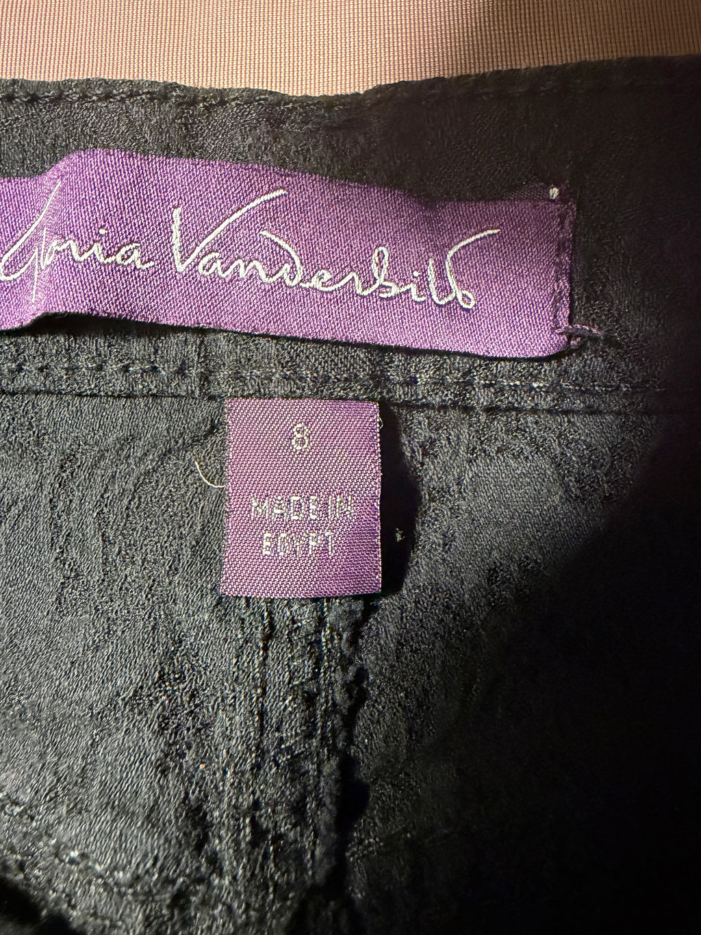 Gloria Vanderbilt Black Baroque Jacquard Jeans – Size 8