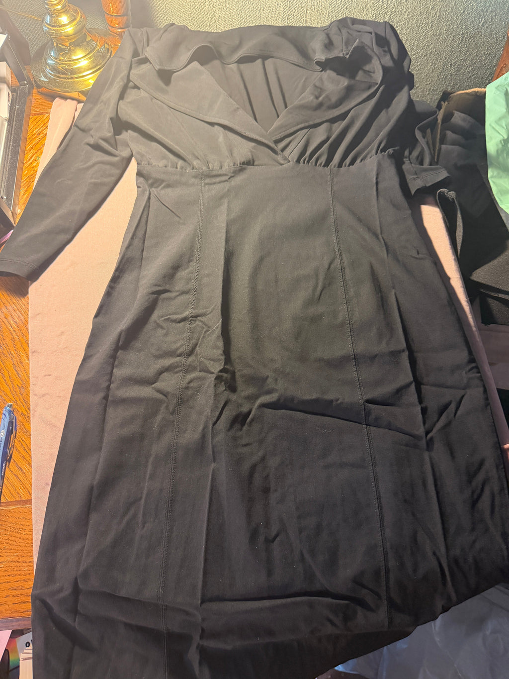 Shape FX Black Structured Midi Dress