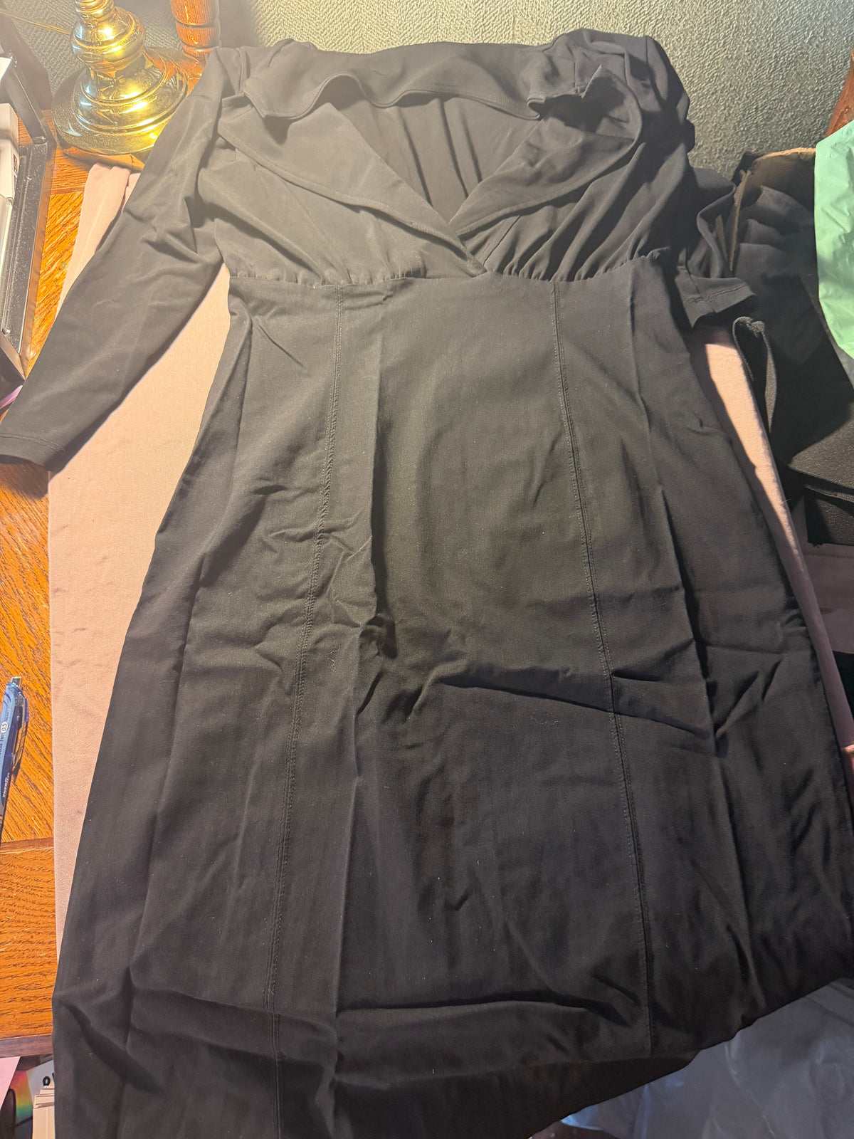 Shape FX Black Structured Midi Dress