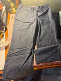 Loft Charcoal Wide-Leg Cuffed Trousers