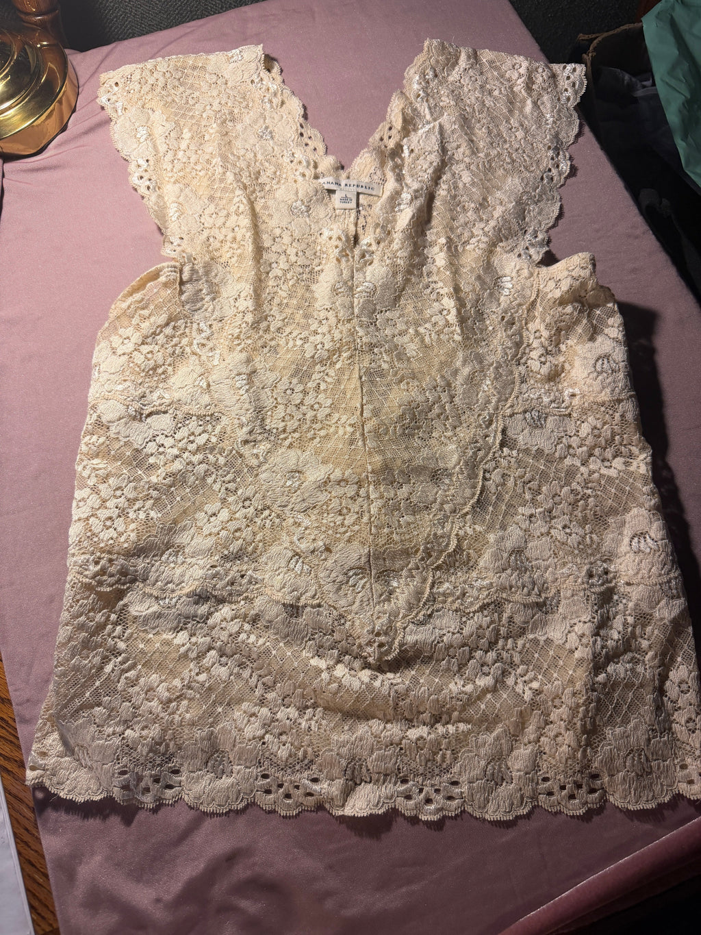 Banana Republic Ivory Lace Mini Dress