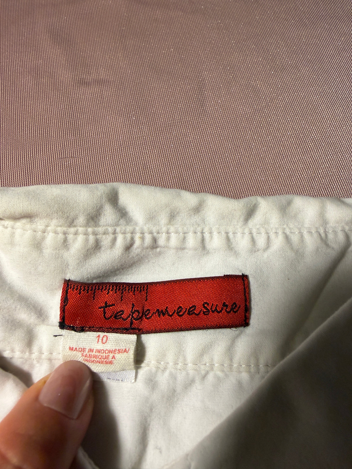 Tapemeasure Smocked Sleeve Button-Down Blouse – Size 10