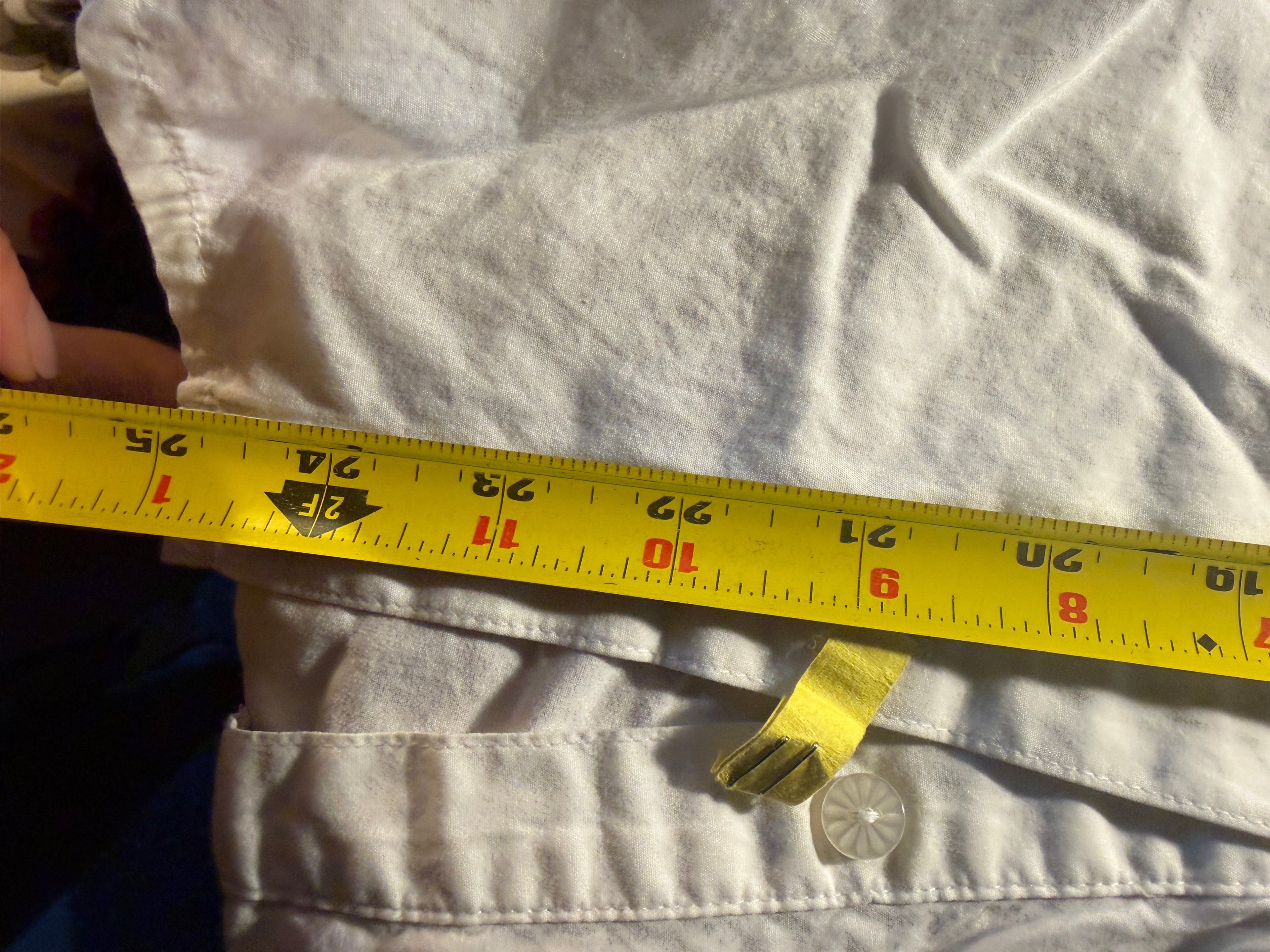 Tapemeasure Smocked Sleeve Button-Down Blouse – Size 10