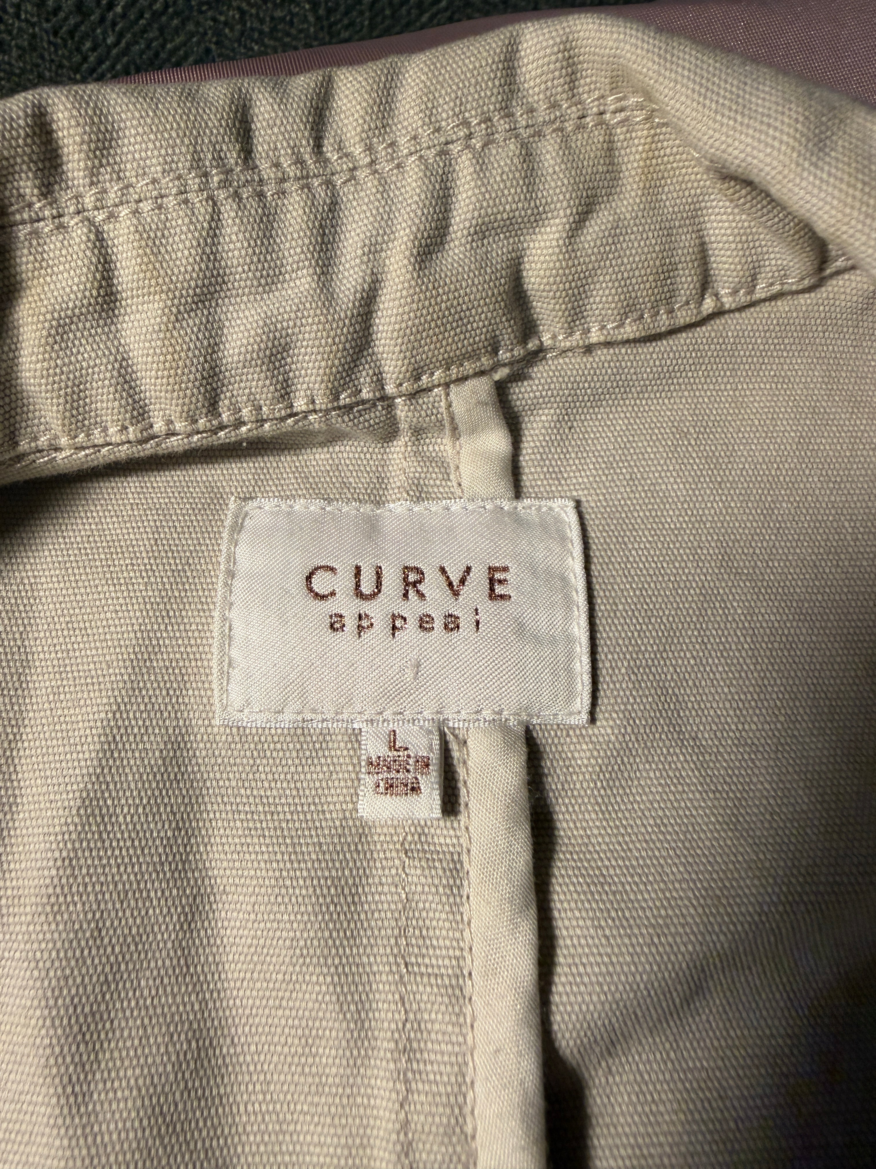 Curve Appeal Khaki Linen-Blend Blazer Jacket – Size Large