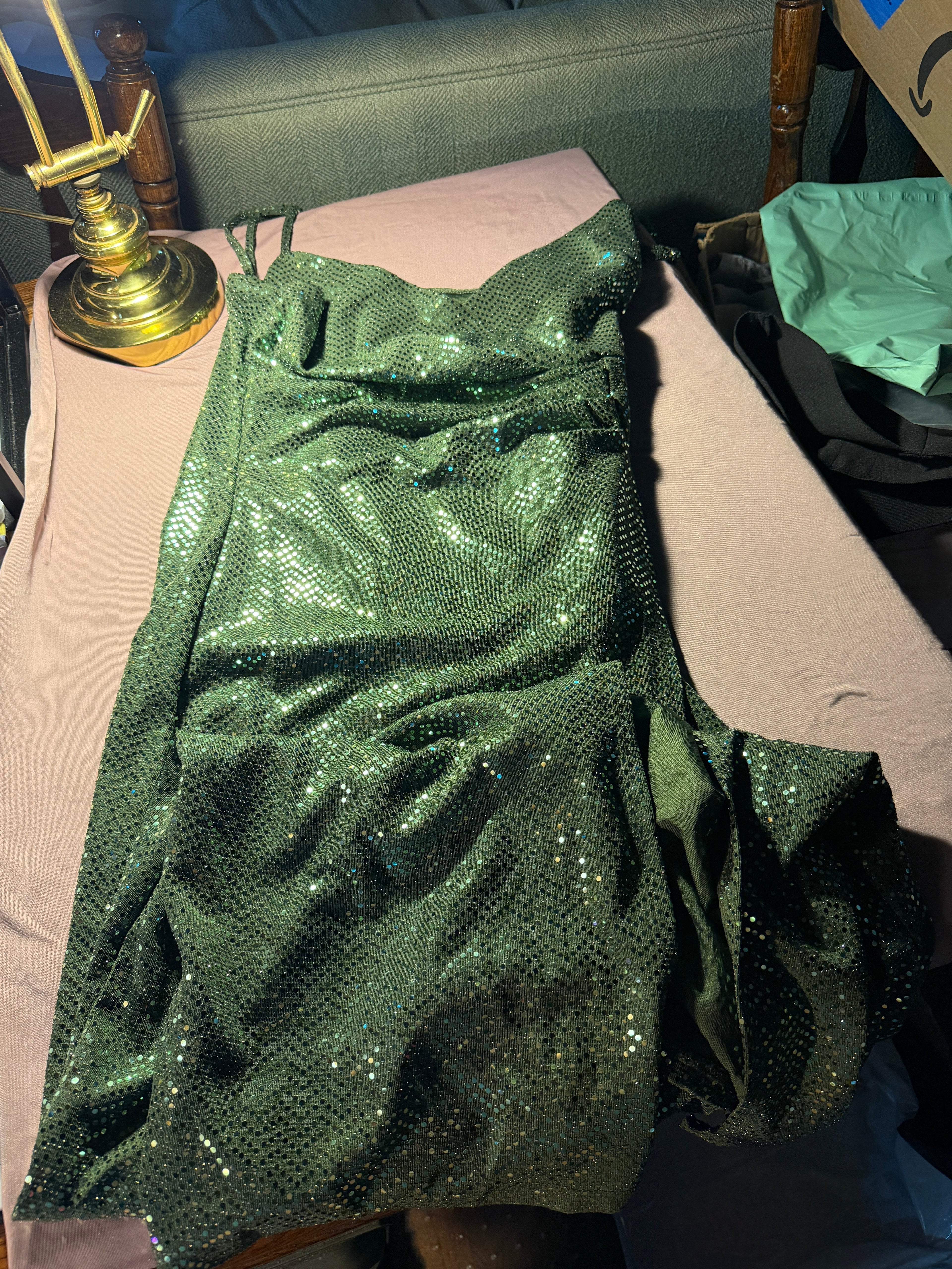 Green Sequin Maxi Dress – Size M
