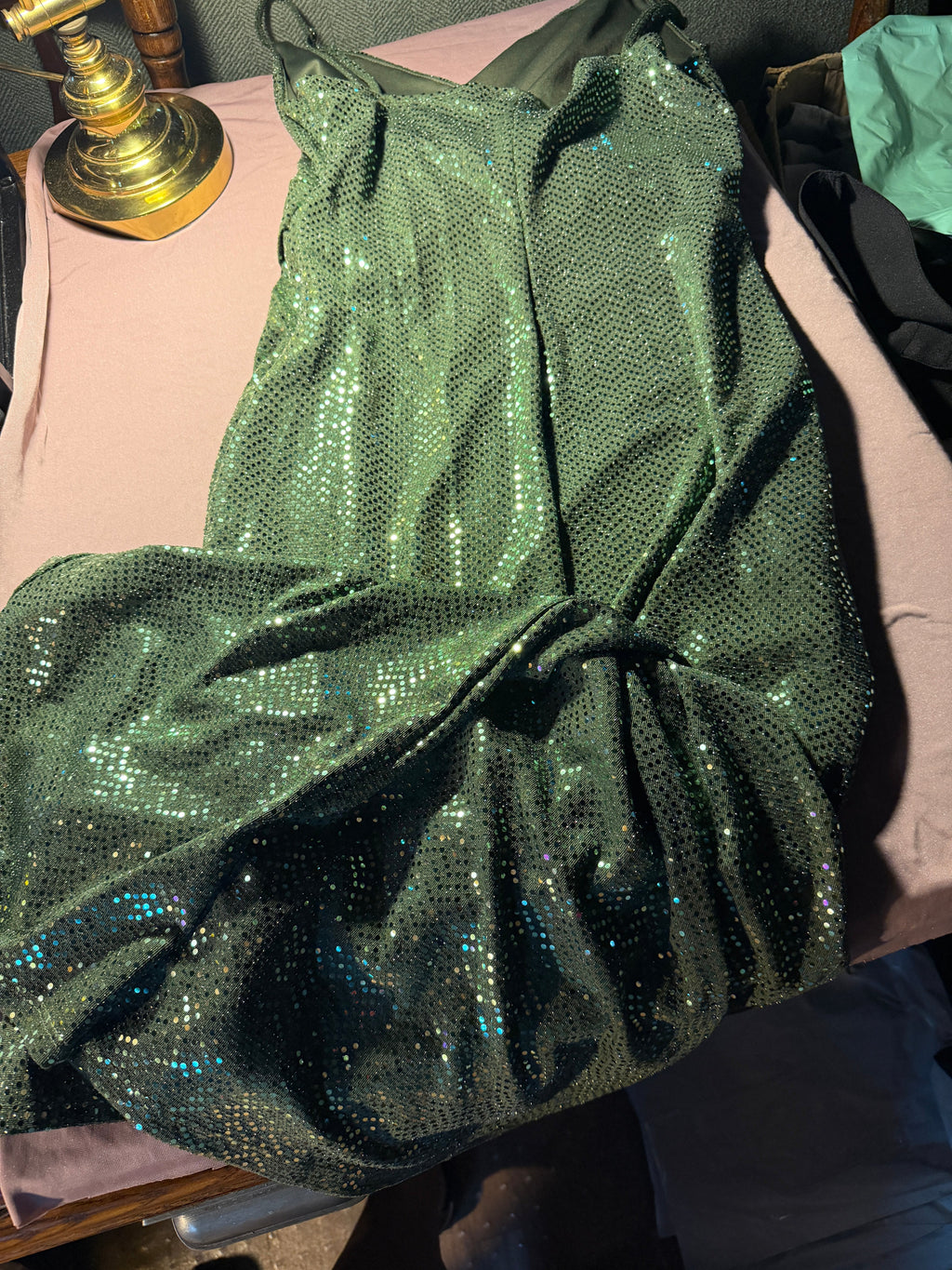 Green Sequin Maxi Dress – Size M