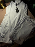 FKEEP-White Two-Piece Set – Tank Top & Shorts