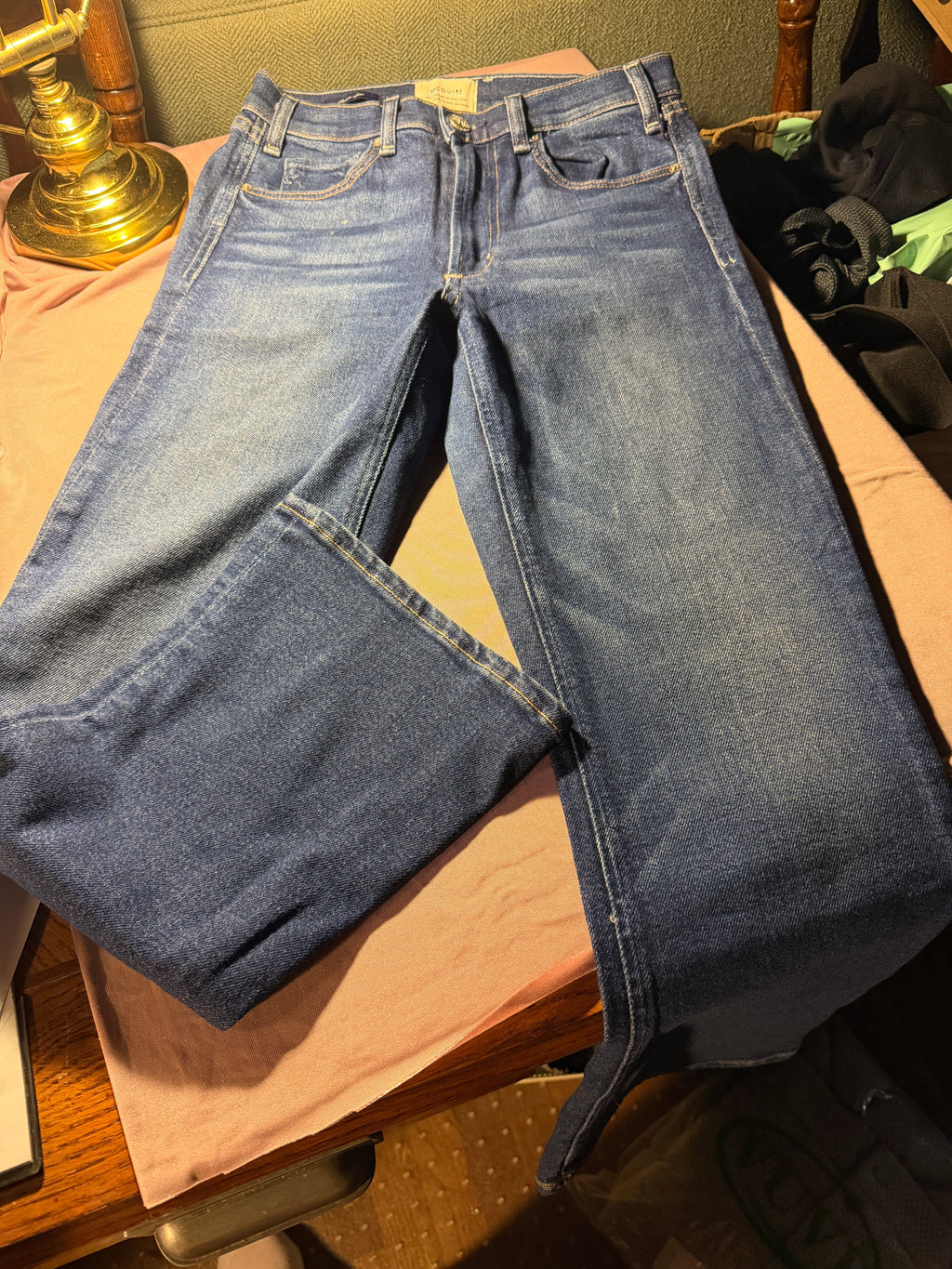 McGuire Medium Wash High-Rise Wide-Leg Jeans – Size 28