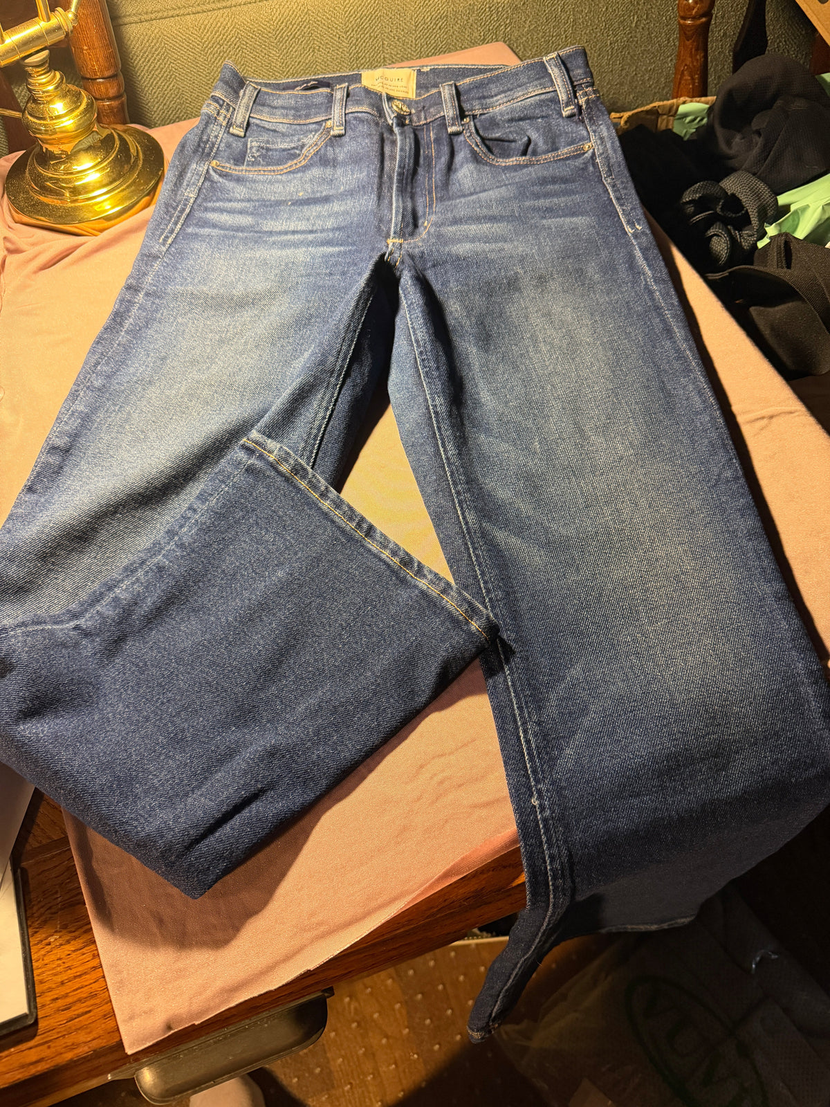 McGuire Medium Wash High-Rise Wide-Leg Jeans – Size 28
