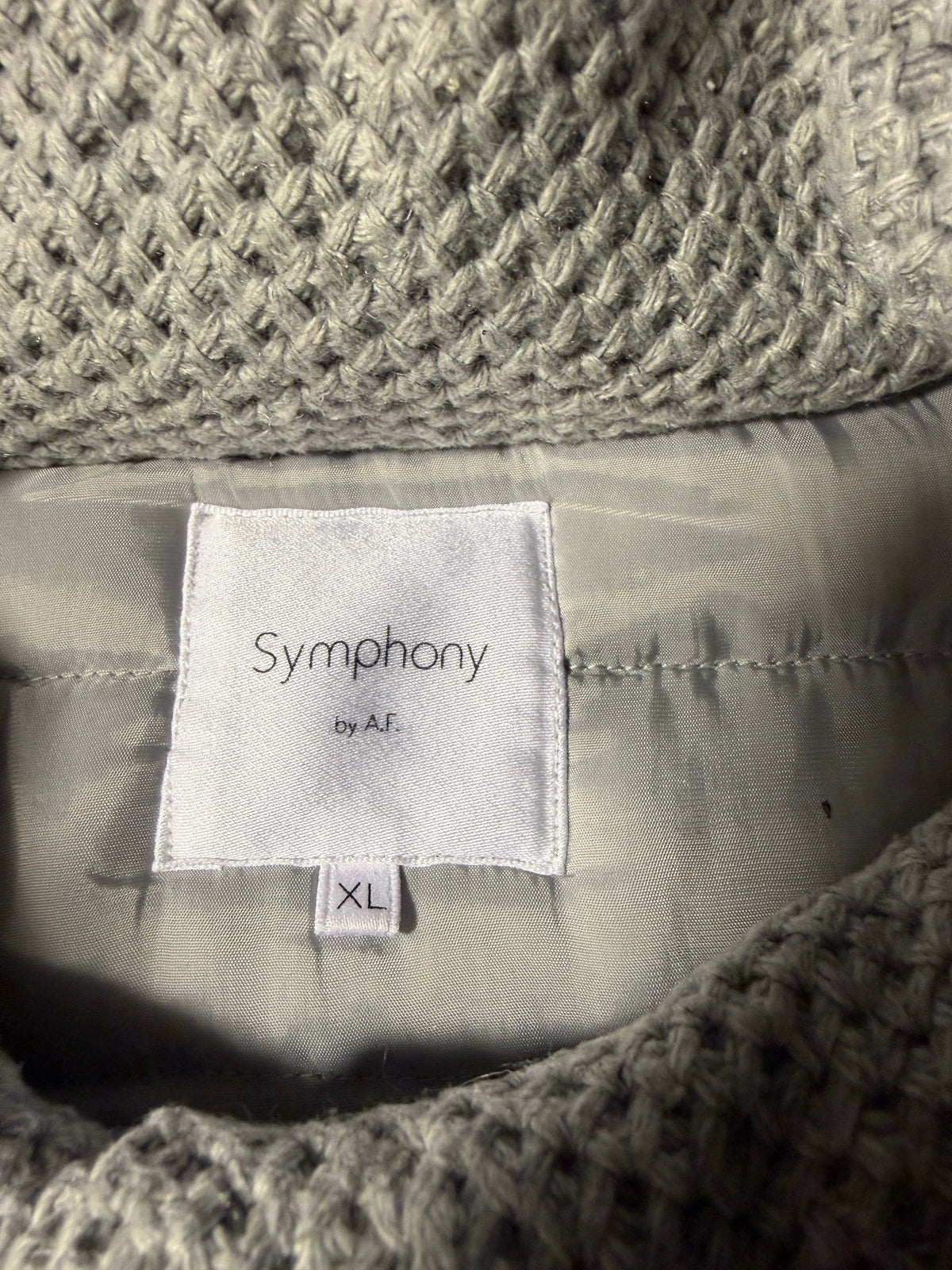 Symphony by A.F. Gray Chunky Knit Snap Vest – Size XL