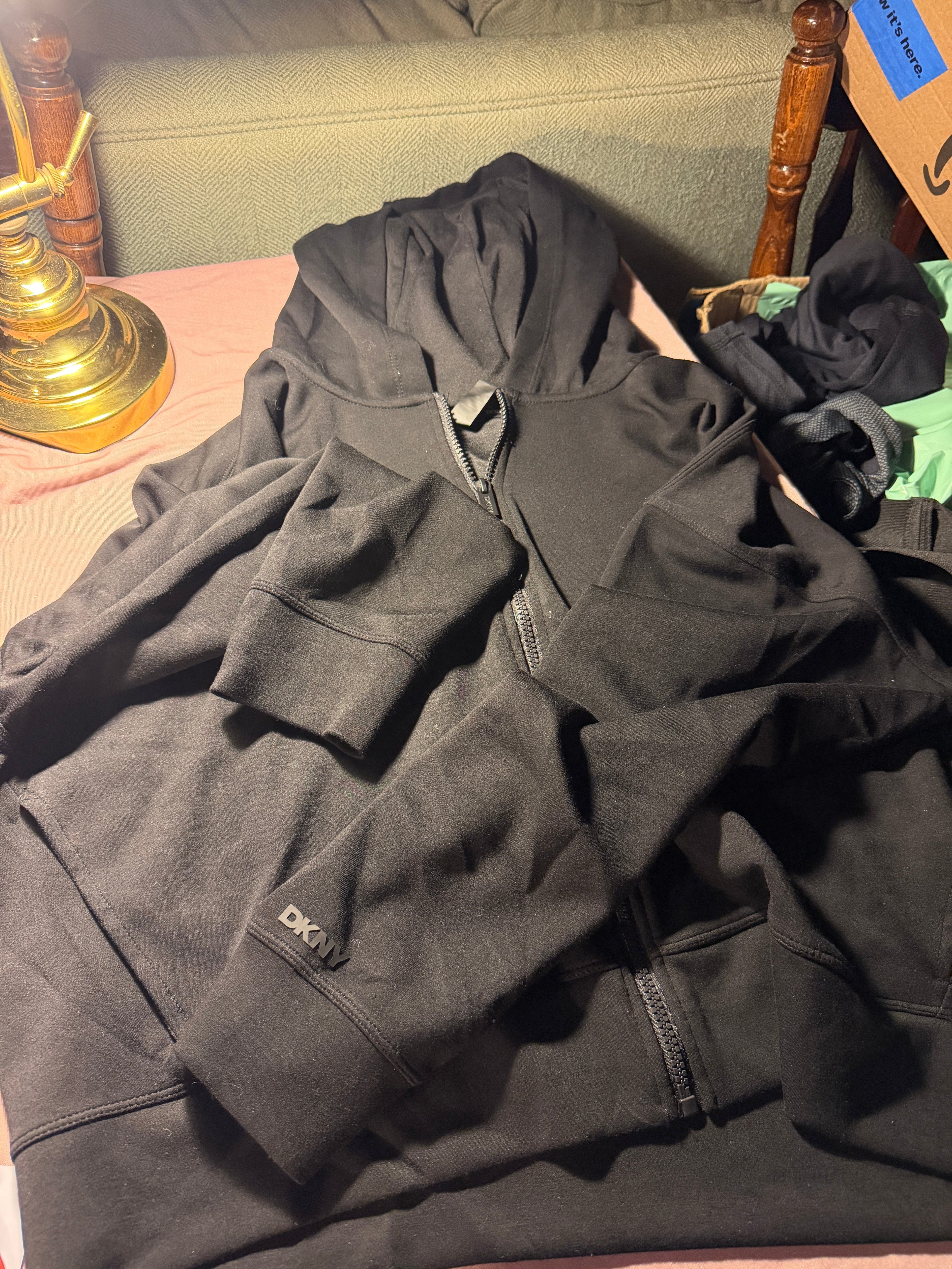 DKNY Sport Full-Zip Hoodie – Black (XL)