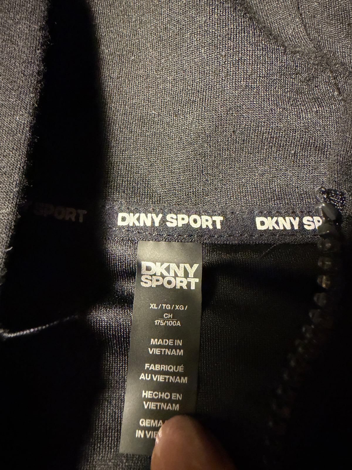 DKNY Sport Full-Zip Hoodie – Black (XL)