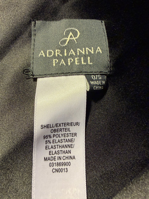 Adrianna Papell Black Satin Midi Scarf– Size 0/S