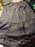 Navy & Gold Mandala Print Tiered Ruffle Skirt