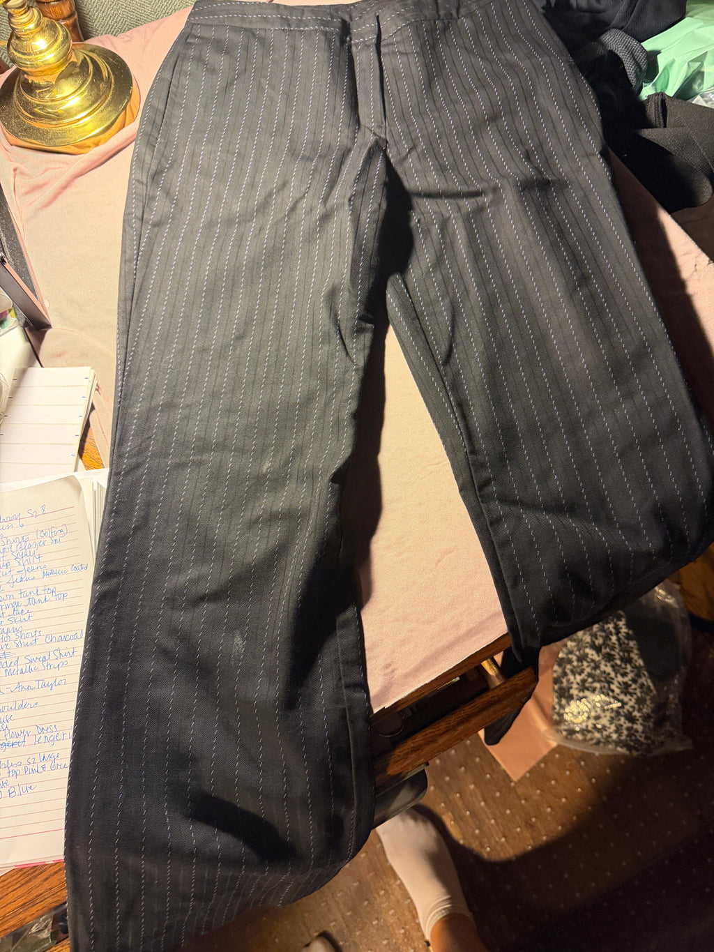 Dark Charcoal Pinstripe Suit Set – Blazer & Trousers Small