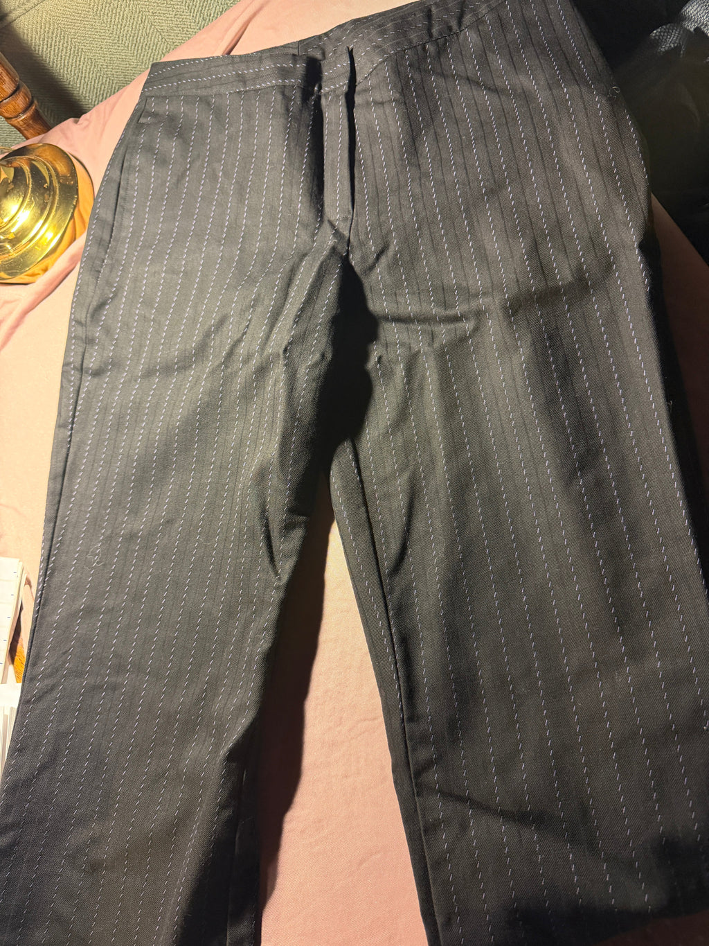 Dark Charcoal Pinstripe Suit Set – Blazer & Trousers Small