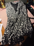 LOFT Black & White Floral Romper – Size 8 (Includes Free Black Tank Top)
