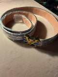 Fashion Belt – Blue Monogram Print, Size 48/120 (New in Box)
