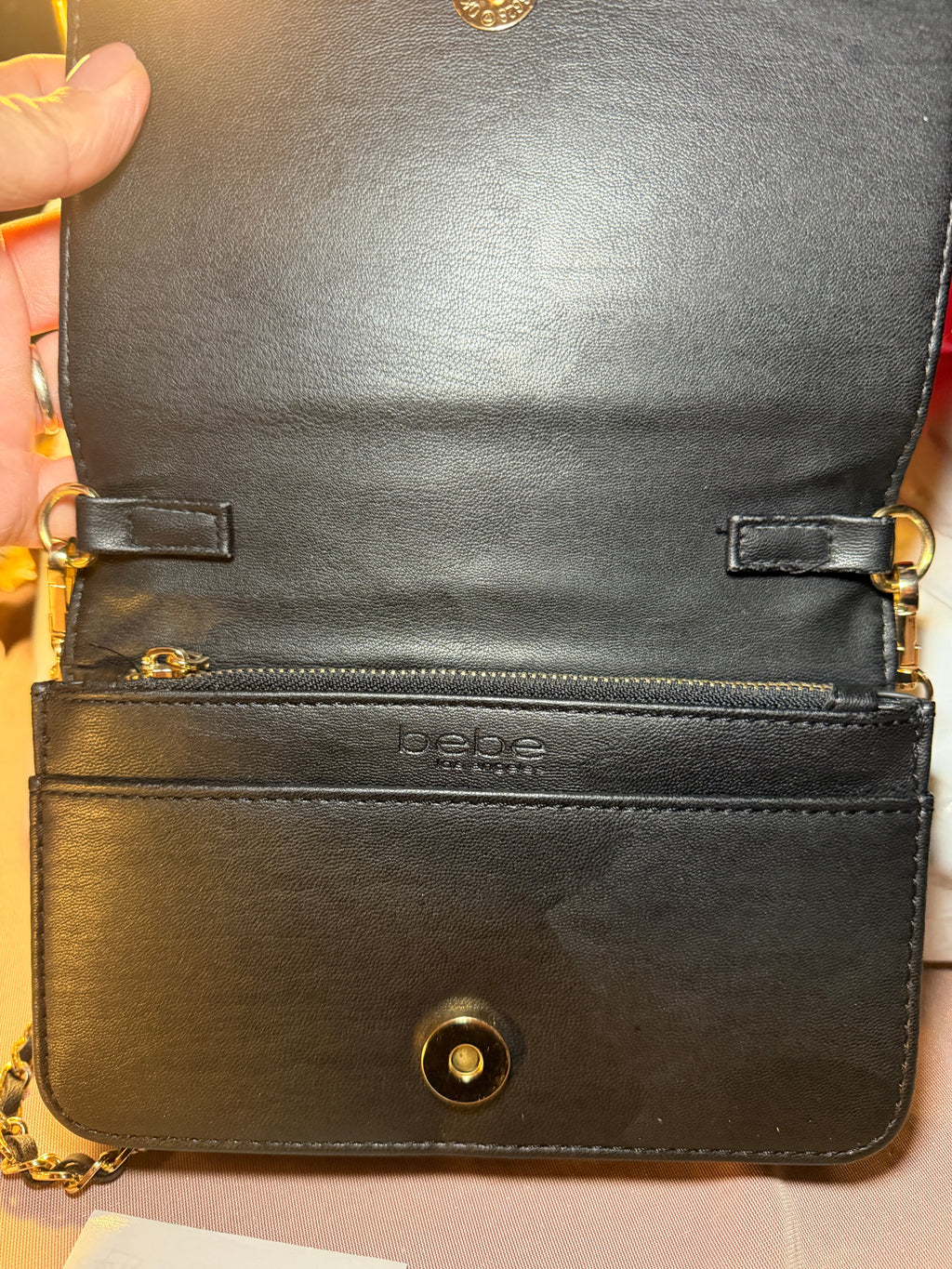 Bebe Los Angeles Black Quilted Crossbody Bag