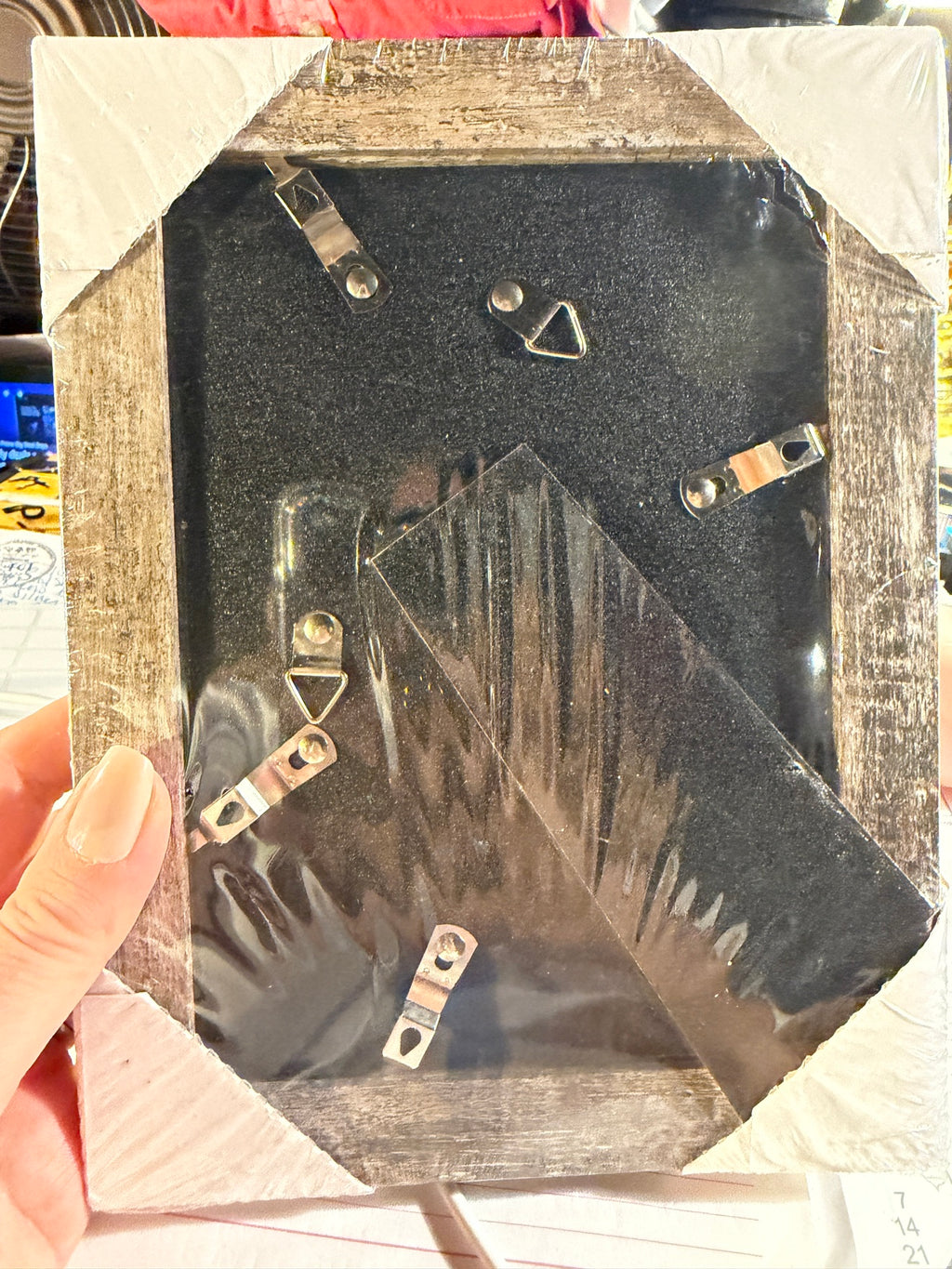 Rustic Distressed Wood Picture Frame with White Mat - 5x7