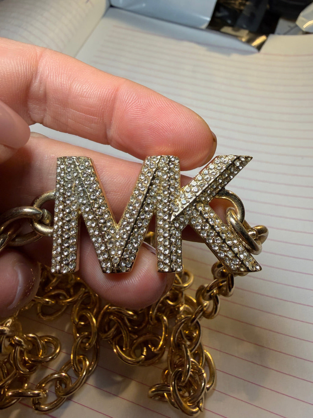 Michael Kors Gold-Tone MK Logo Chain — Belt or Bag Strap