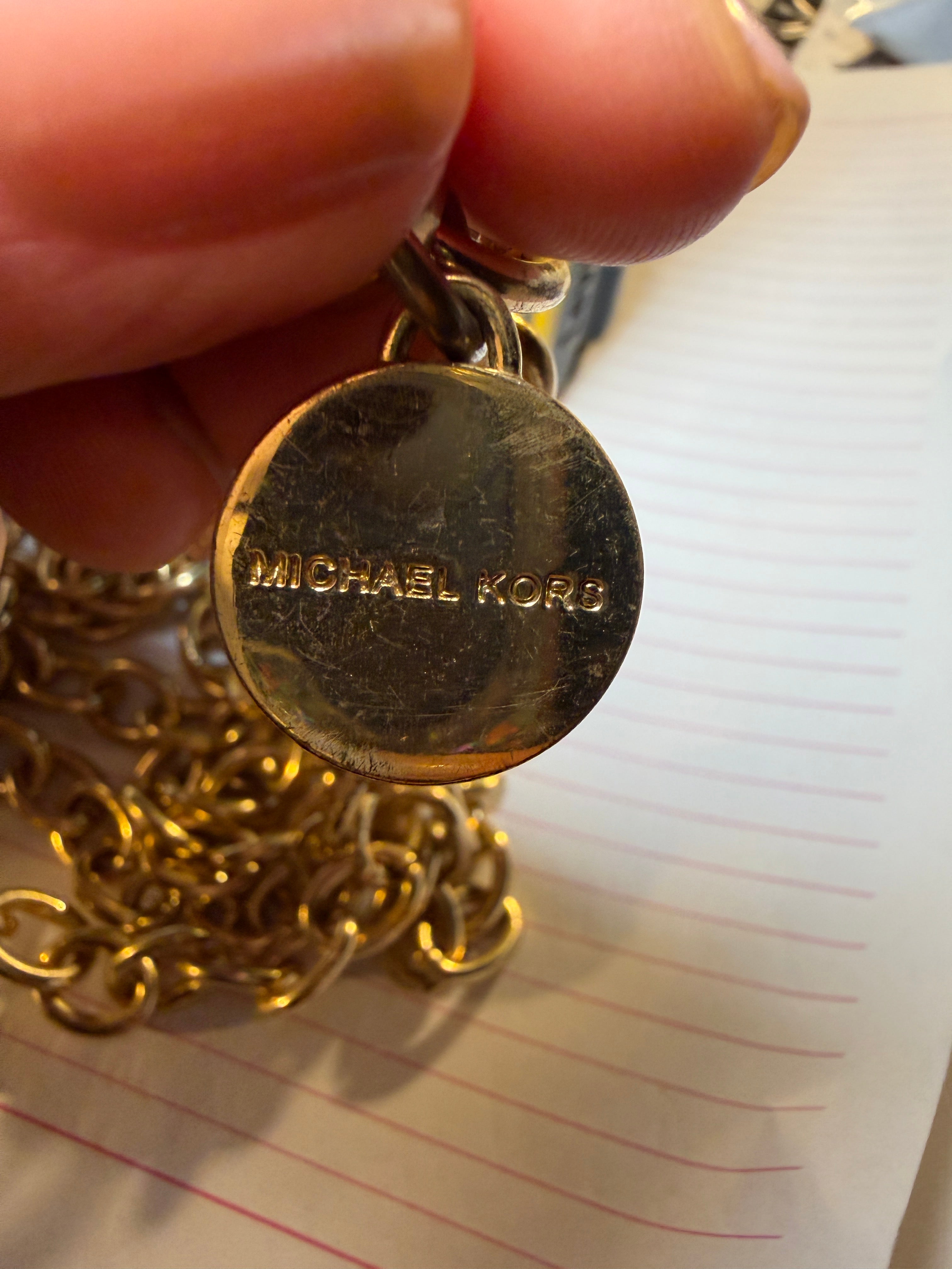 Michael Kors Gold-Tone MK Logo Chain — Belt or Bag Strap