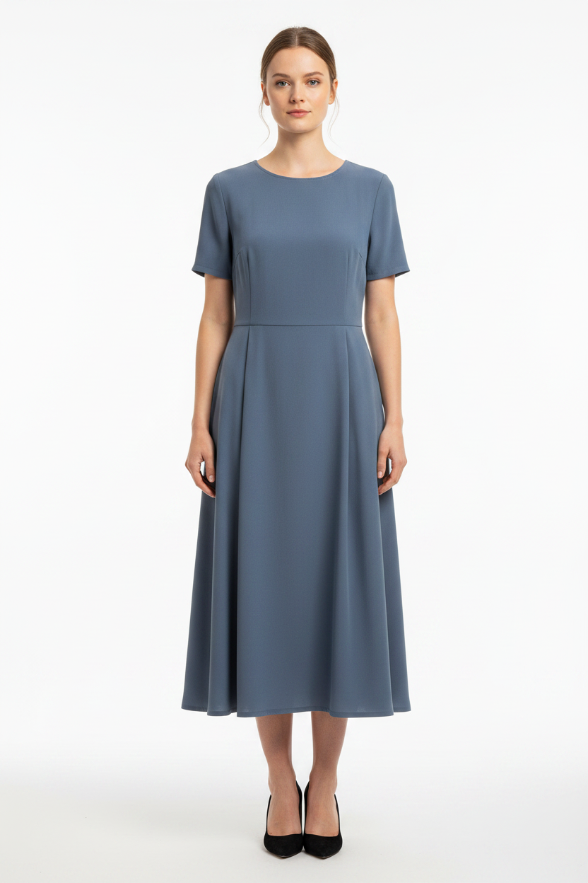 Slate Blue Midi Dress – Size L