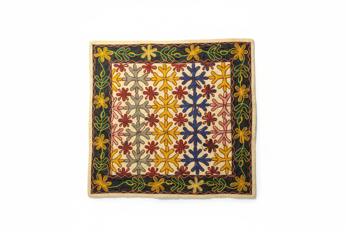 Handmade Embroidered Textile — Set of 2