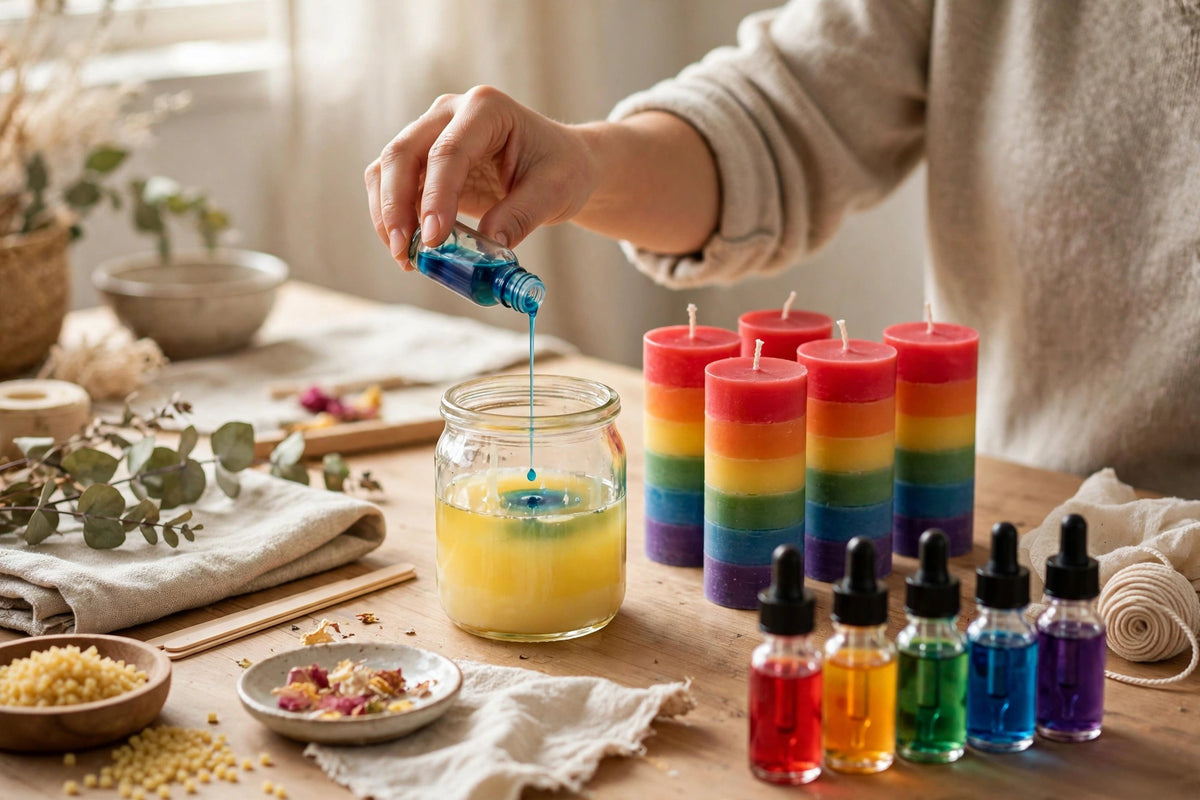 HTVRONT 16-Color Liquid Candle Dye Set – 10ml Bottles
