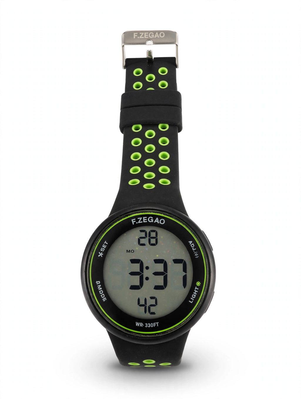 F.ZEGAO Digital Sports Watch – Black & Neon Green