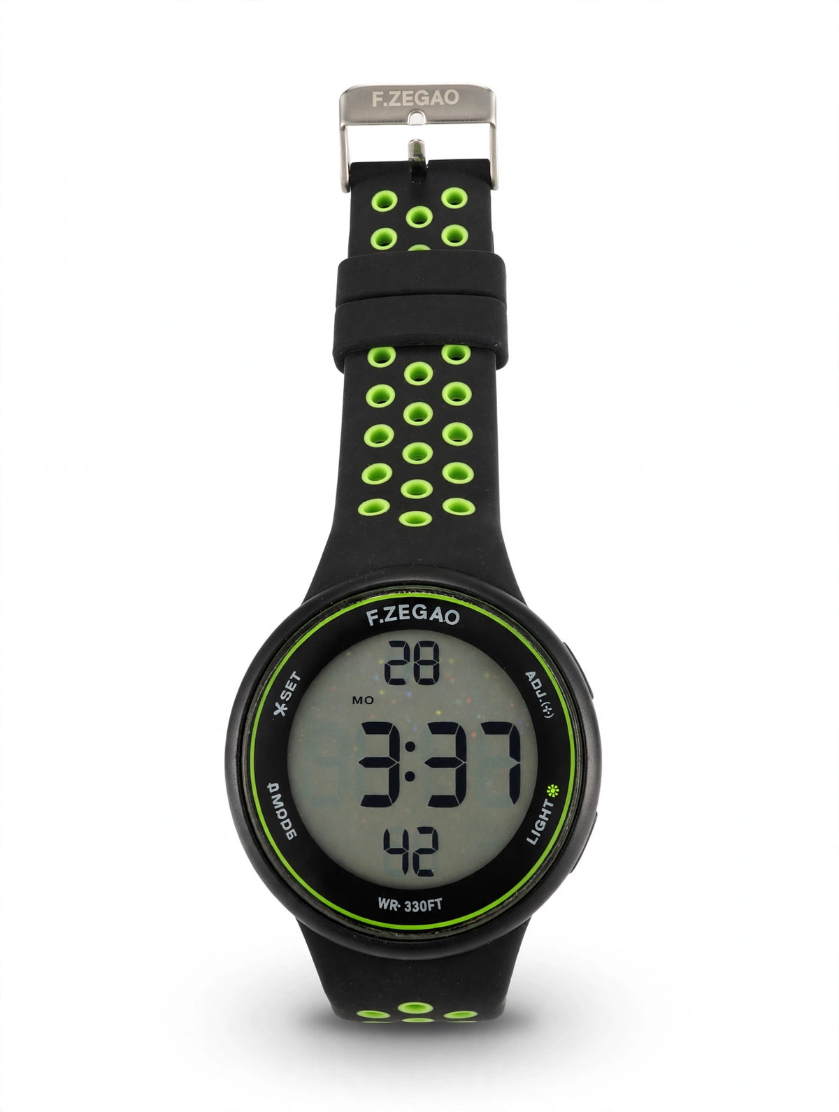 F.ZEGAO Digital Sports Watch – Black & Neon Green