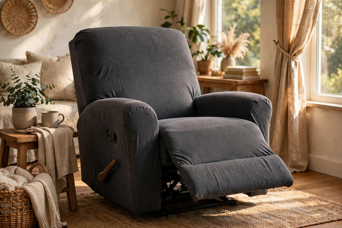 Easy-Going Stretch Recliner Slipcover – Dark Gray