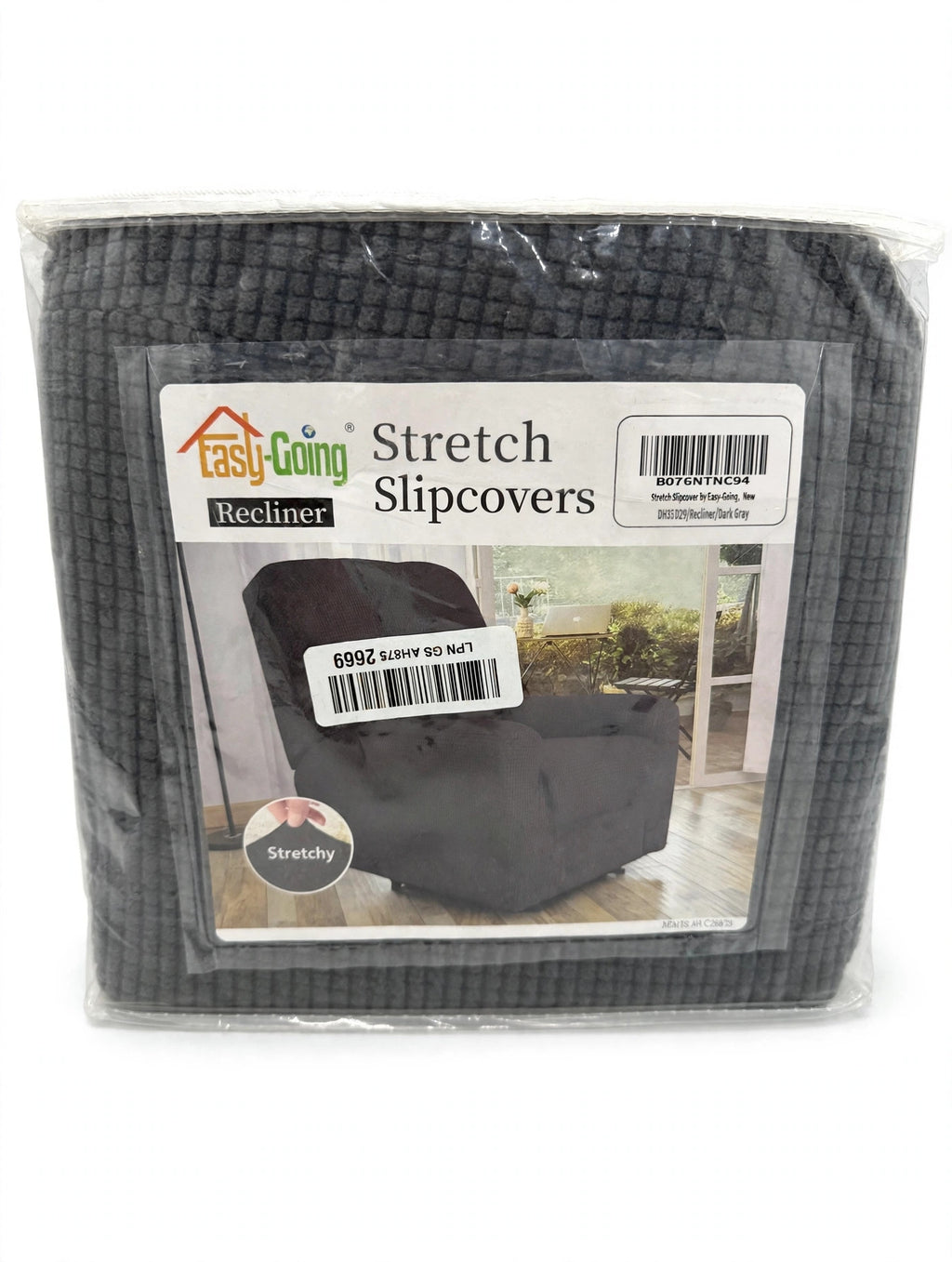 Easy-Going Stretch Recliner Slipcover – Dark Gray