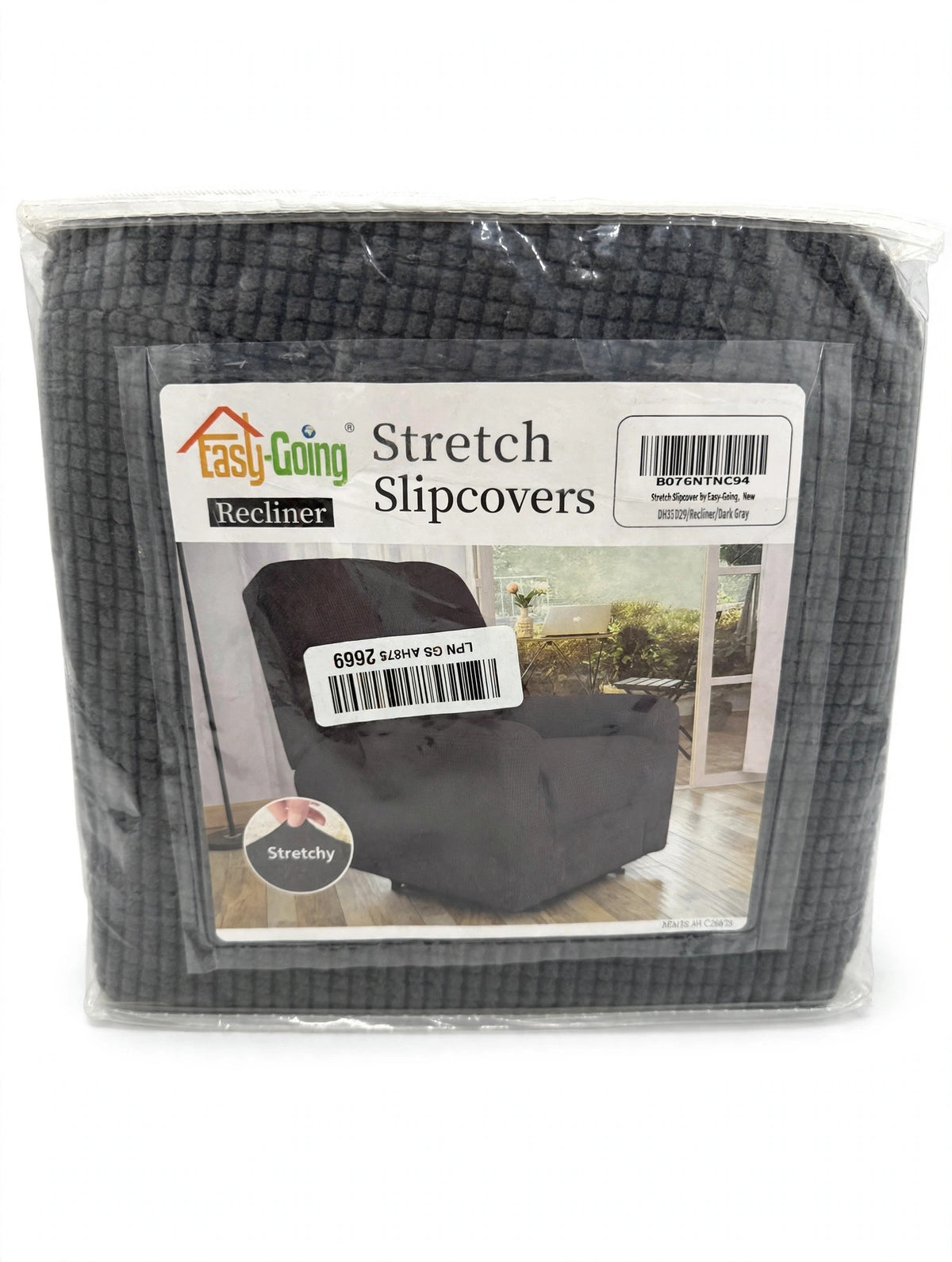 Easy-Going Stretch Recliner Slipcover – Dark Gray