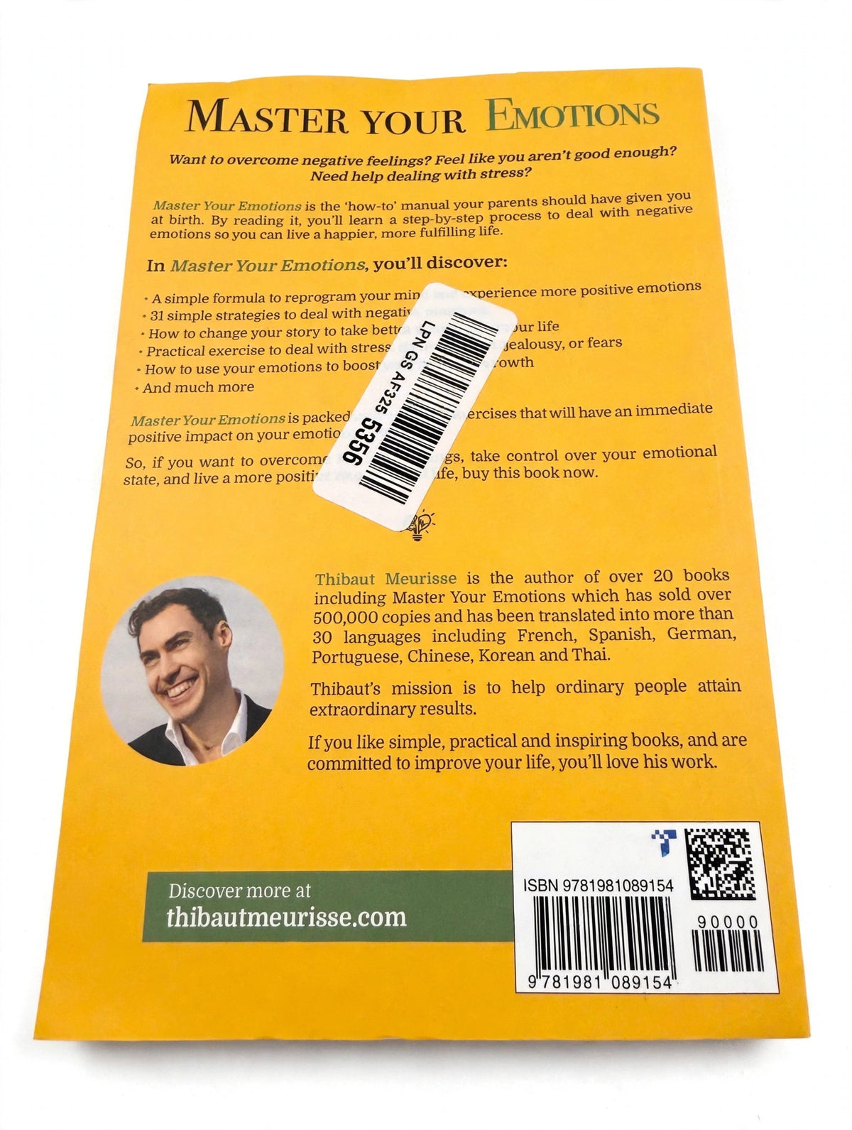 Master Your Emotions by Thibaut Meurisse – Paperback