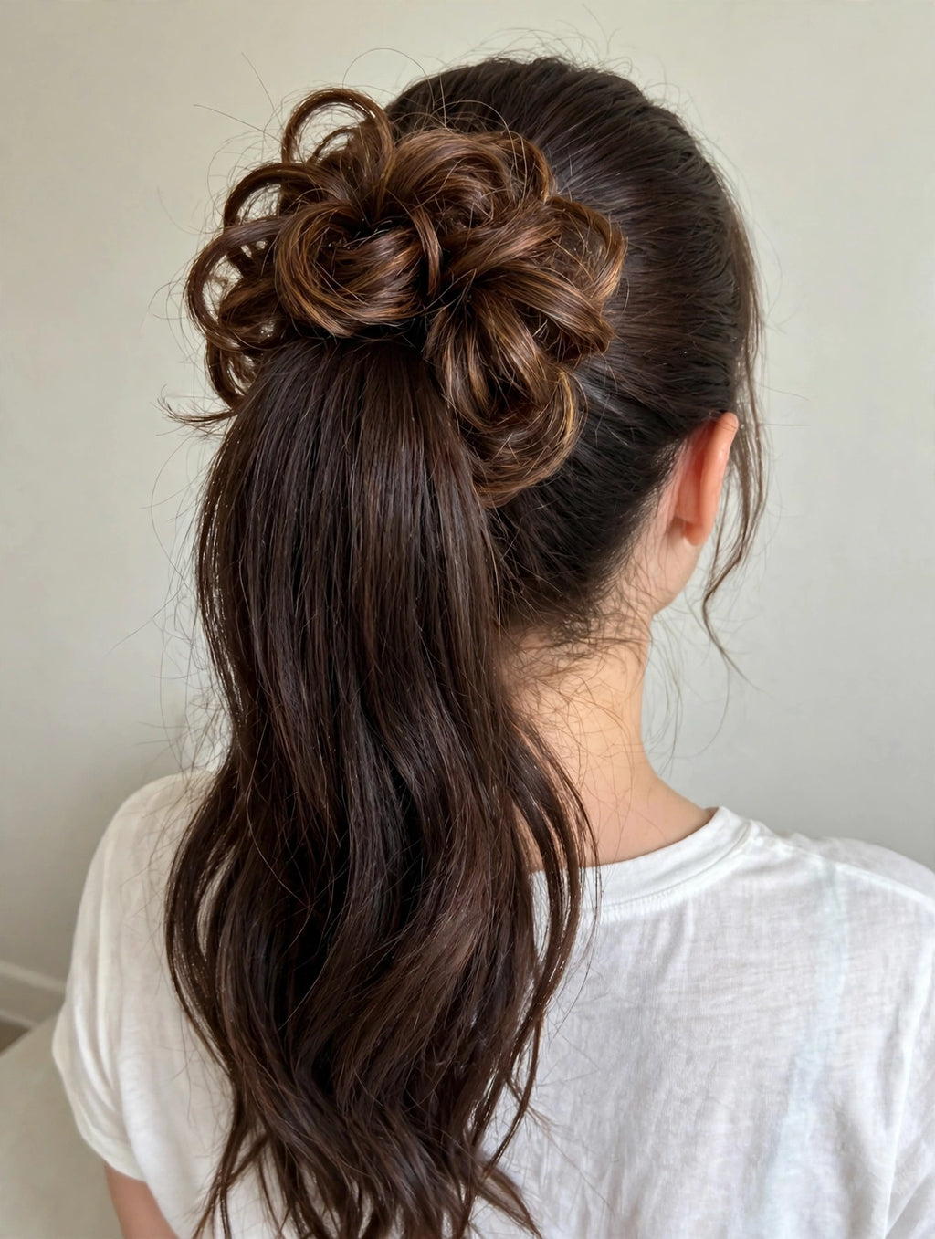 CJL HAIR Large Messy Bun Ponytail Hair Piece - Chocolate Multi
