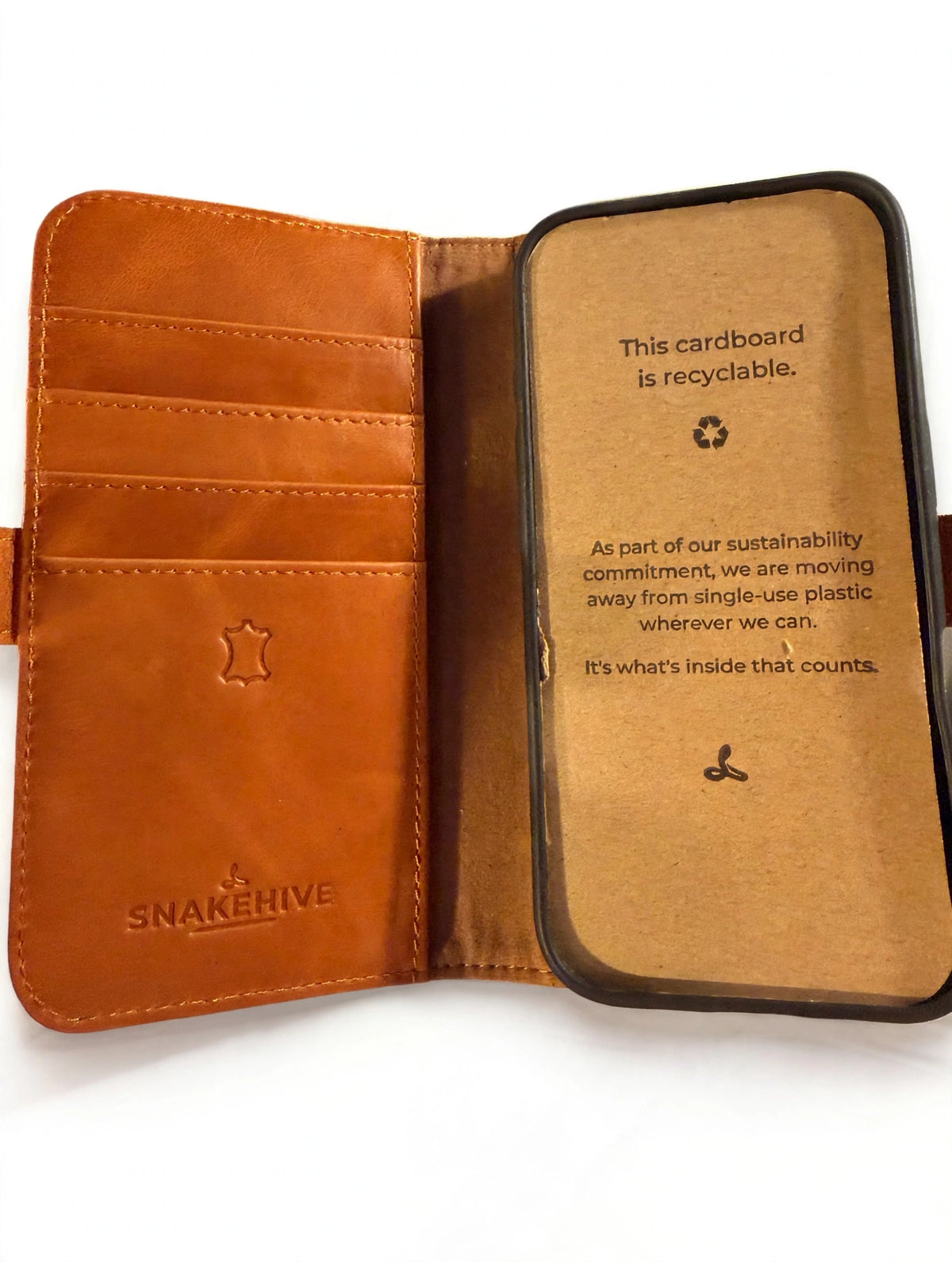 Snakehive Leather Wallet Case for iPhone 16 – Tan